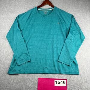 Reel Legends Freeline Long Sleeve Performance Shirt Teal 2XL Stretch Pullover